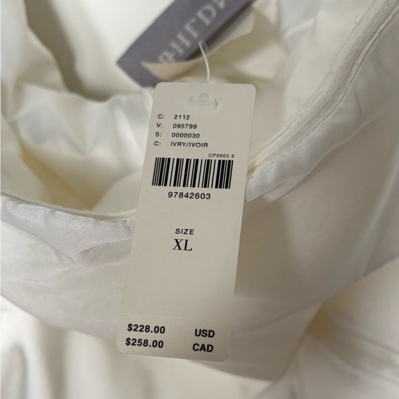 NEW NWT BHLDN Anthropologie Ingrid Off-Shoulder Ivory Mini Dress Bridal XL - Picture 7 of 10